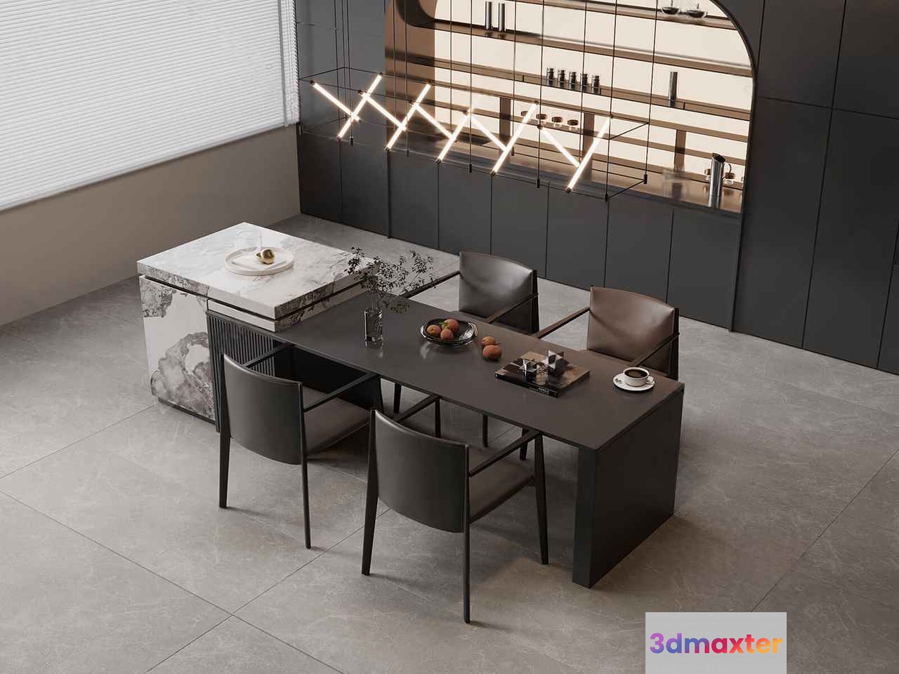 Modern Dining Table 3D Model - 10324 - VRAY Render