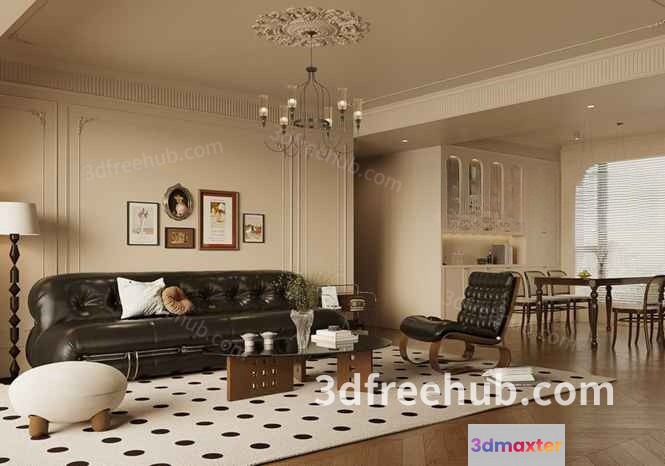 Modern Living Room 3D Model - 20543 - VRAY Render