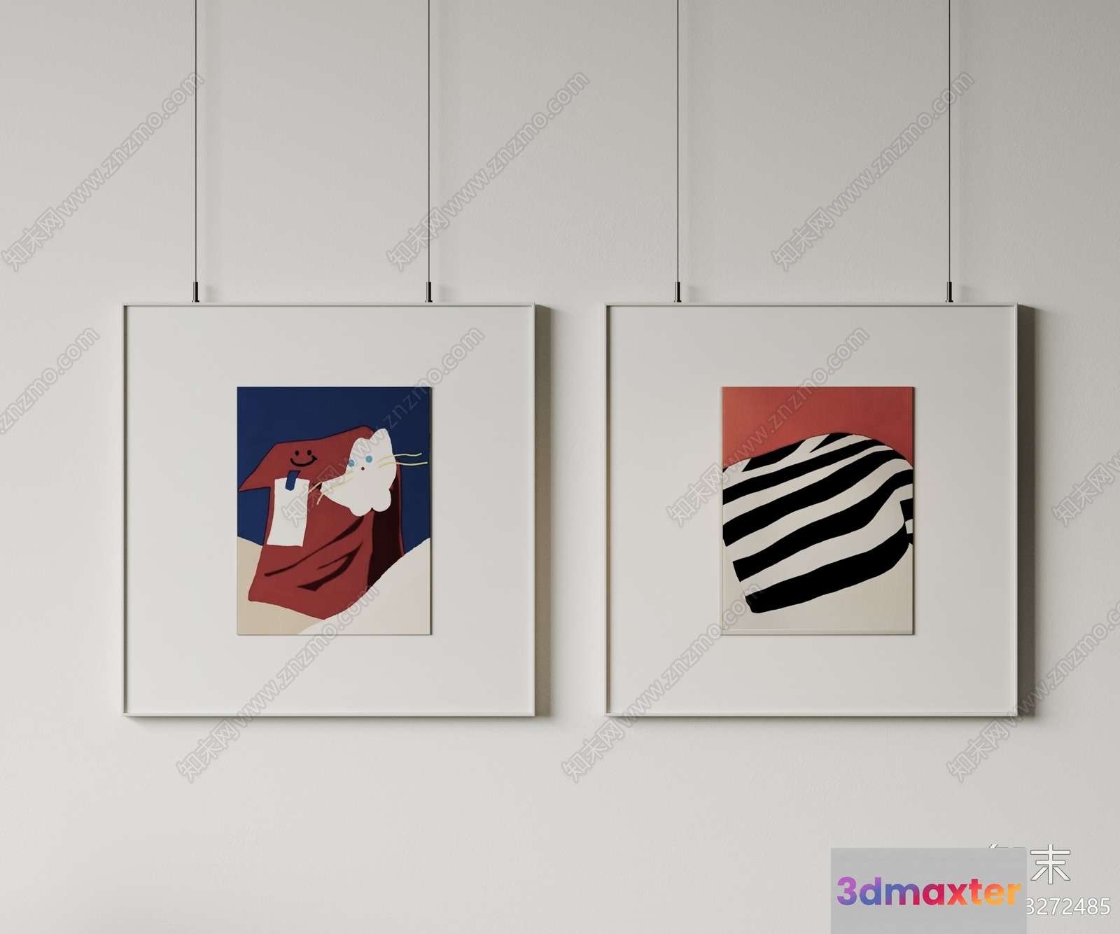 Modern Art Pieces 3D Model - 14272 - VRAY Render
