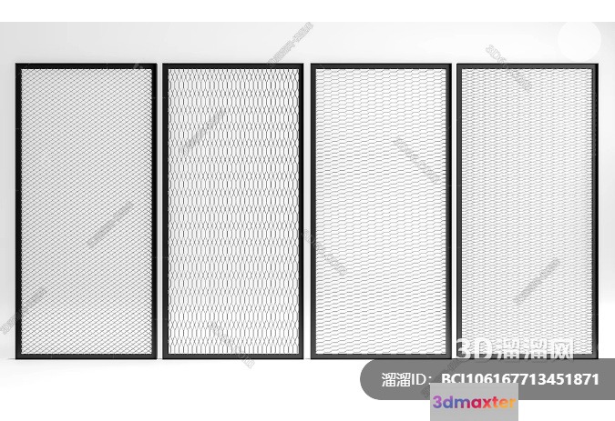 Black And White Mesh Panels 3D Model - 8574 - VRAY Render