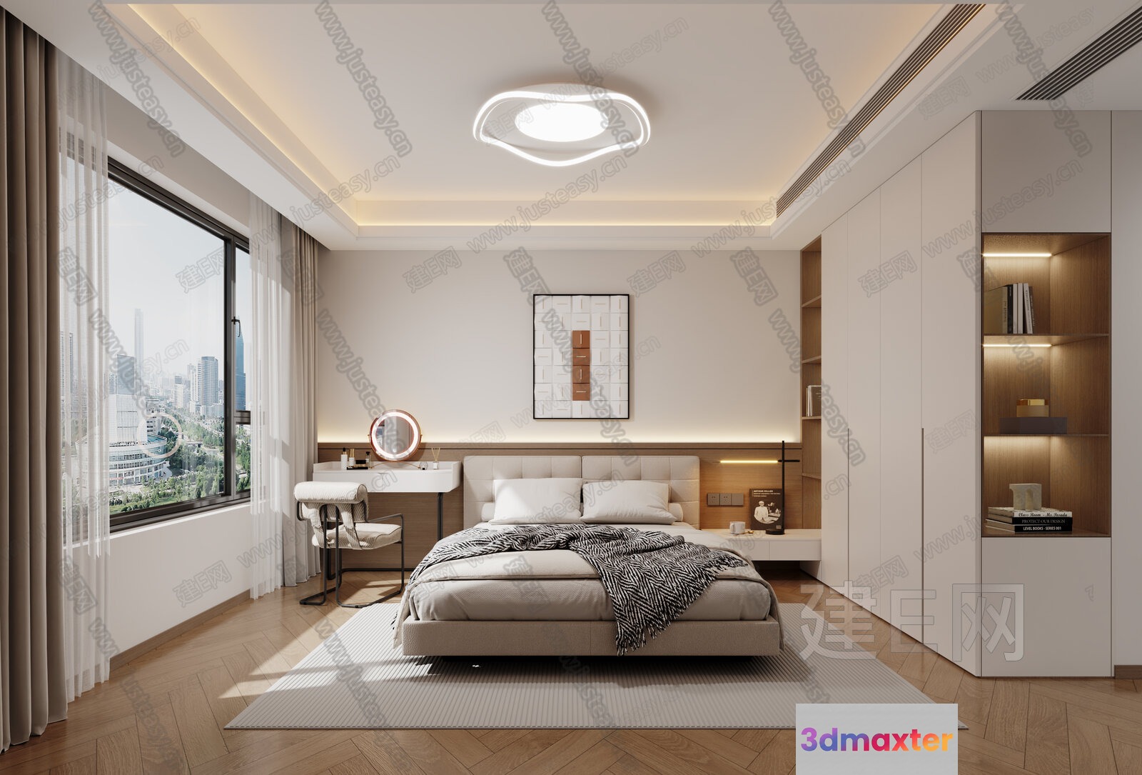 Cozy Modern Bedroom 3D Model - 21403 - VRAY Render
