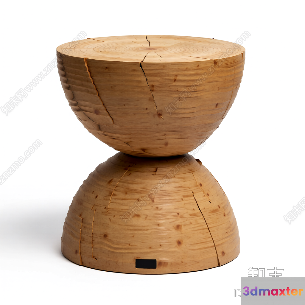 Wooden Stool With A Unique Design 3D Model - 11254 - VRAY Render