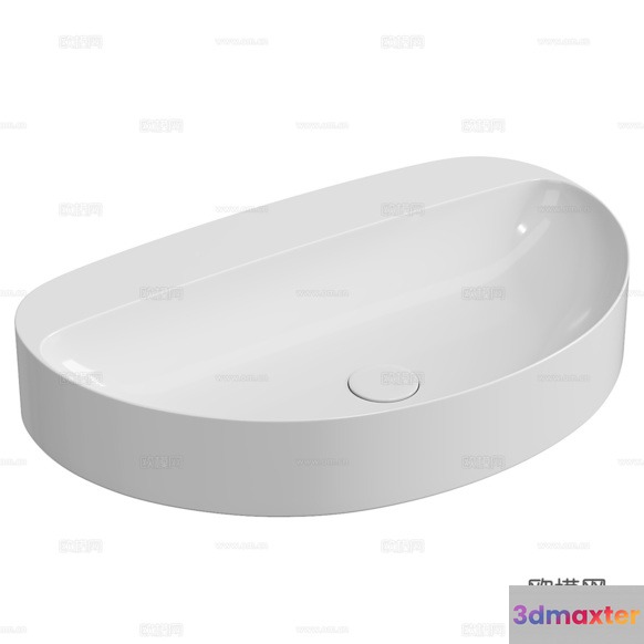 A White Oval Sink 3D Model - 6978 - CORONA Render