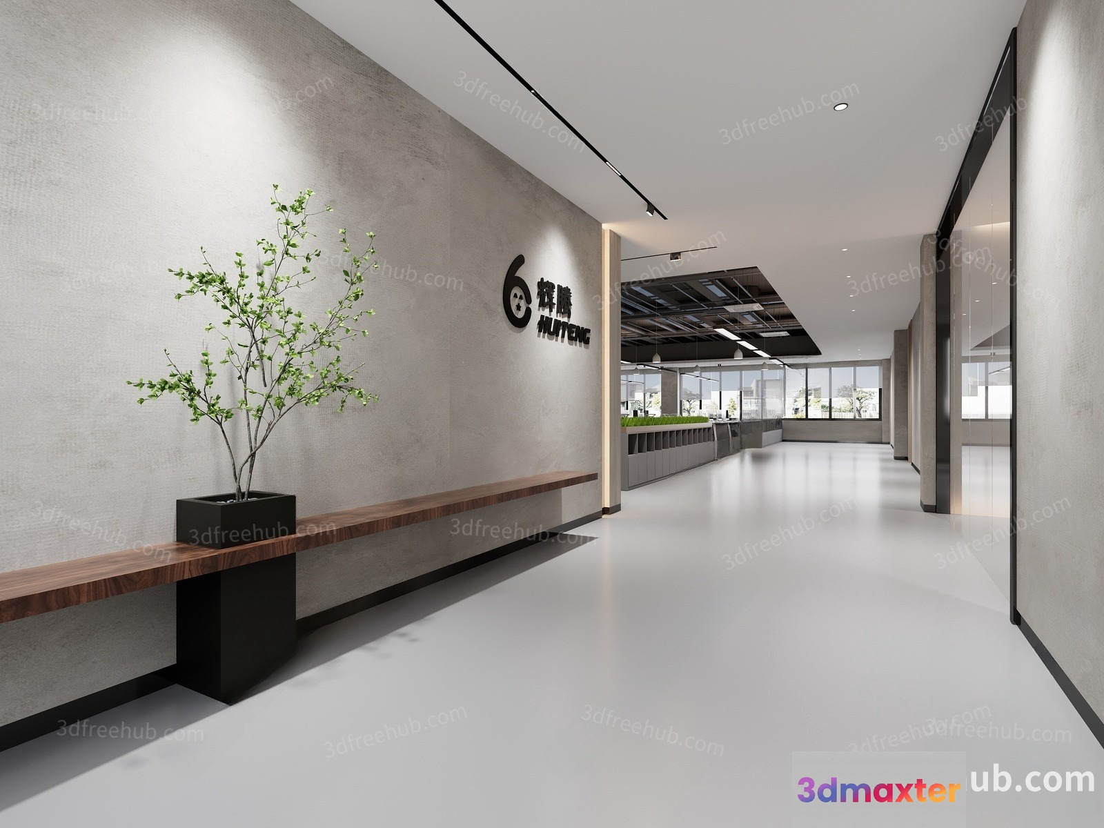 Modern Office Space 3D Model - 21309 - VRAY Render