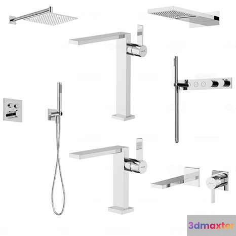 Modern Chrome Faucets 3D Model - 12862 - CORONA Render