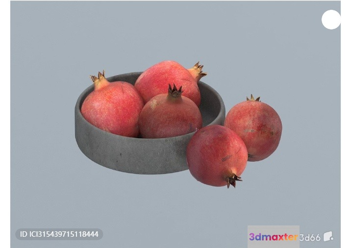 A Bowl Of Pomegranates 3D Model - 17108 - VRAY Render