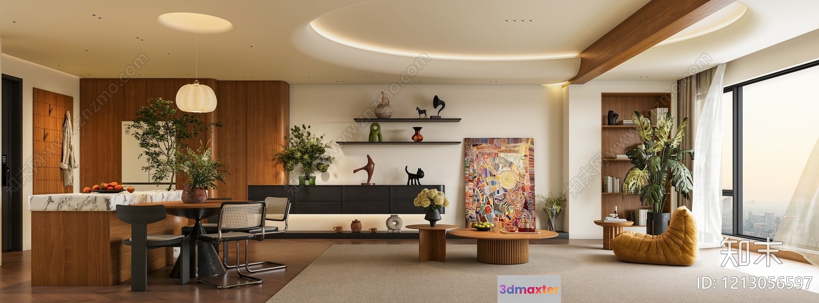 Modern Living Room 3D Model - 20355 - VRAY Render