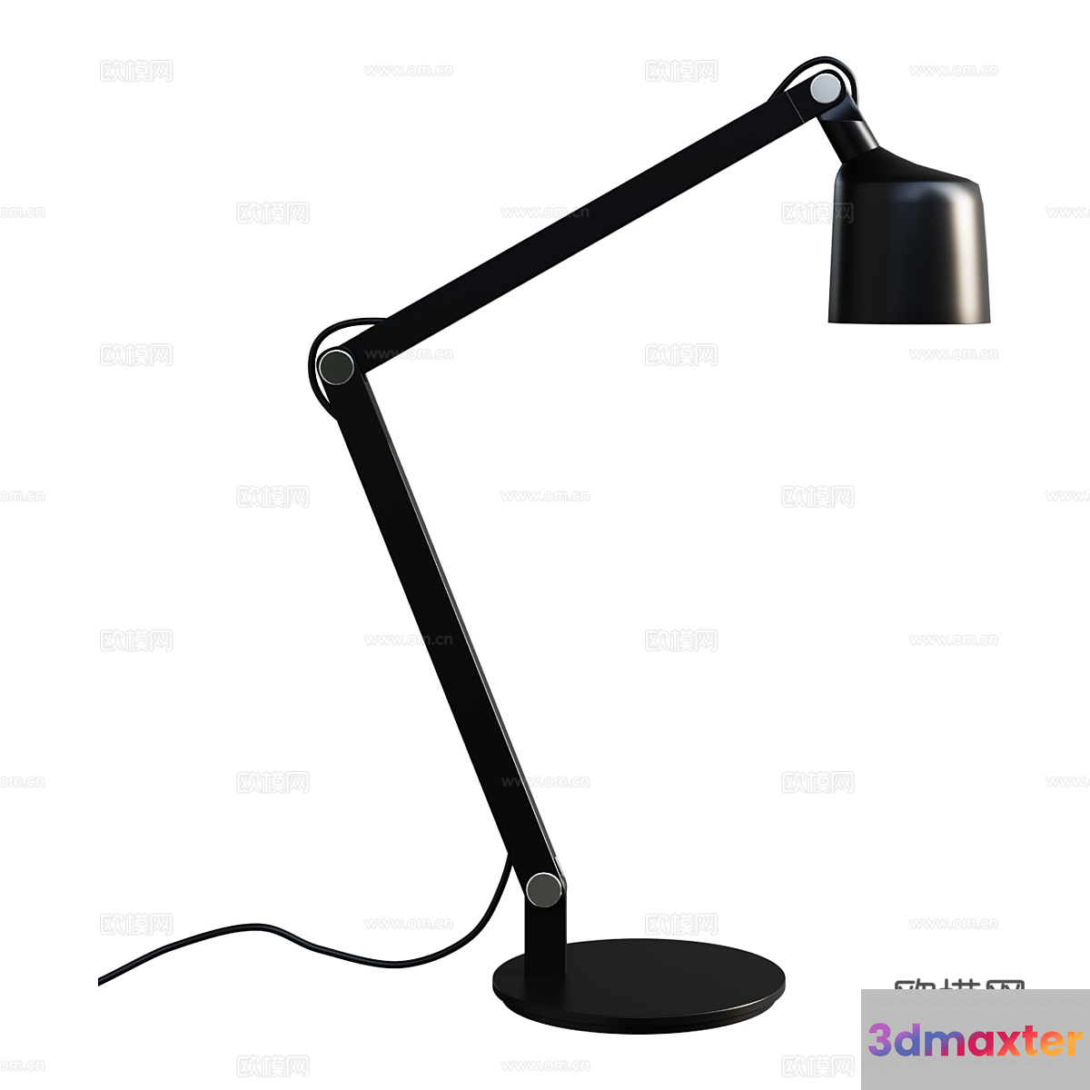 Black Metal Desk Lamp 3D Model - 8954 - VRAY Render