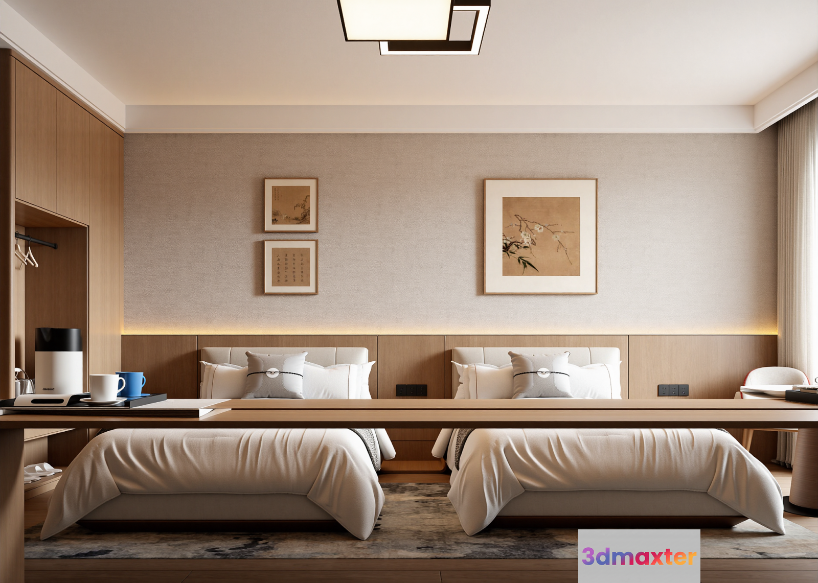 Modern Hotel Room 3D Model - 15253 - VRAY Render