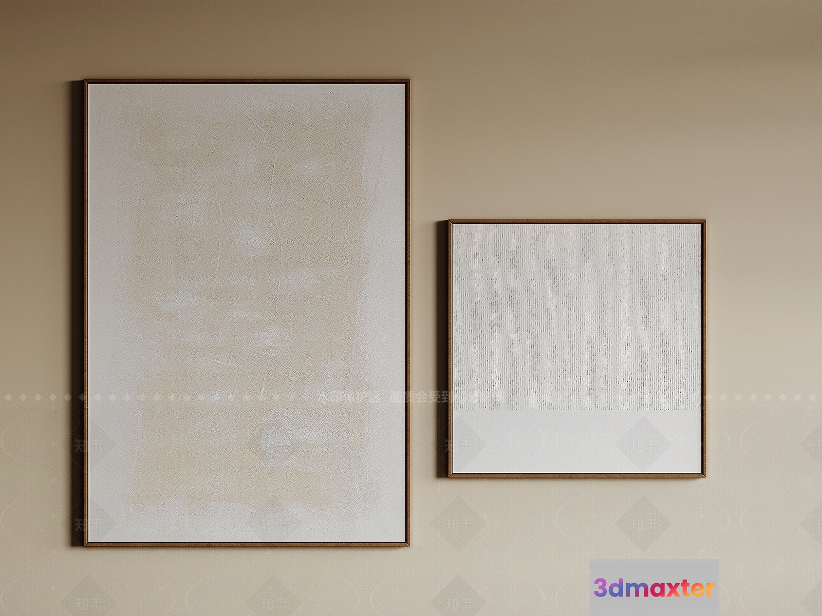 Two Blank Canvases 3D Model - 16414 - VRAY Render