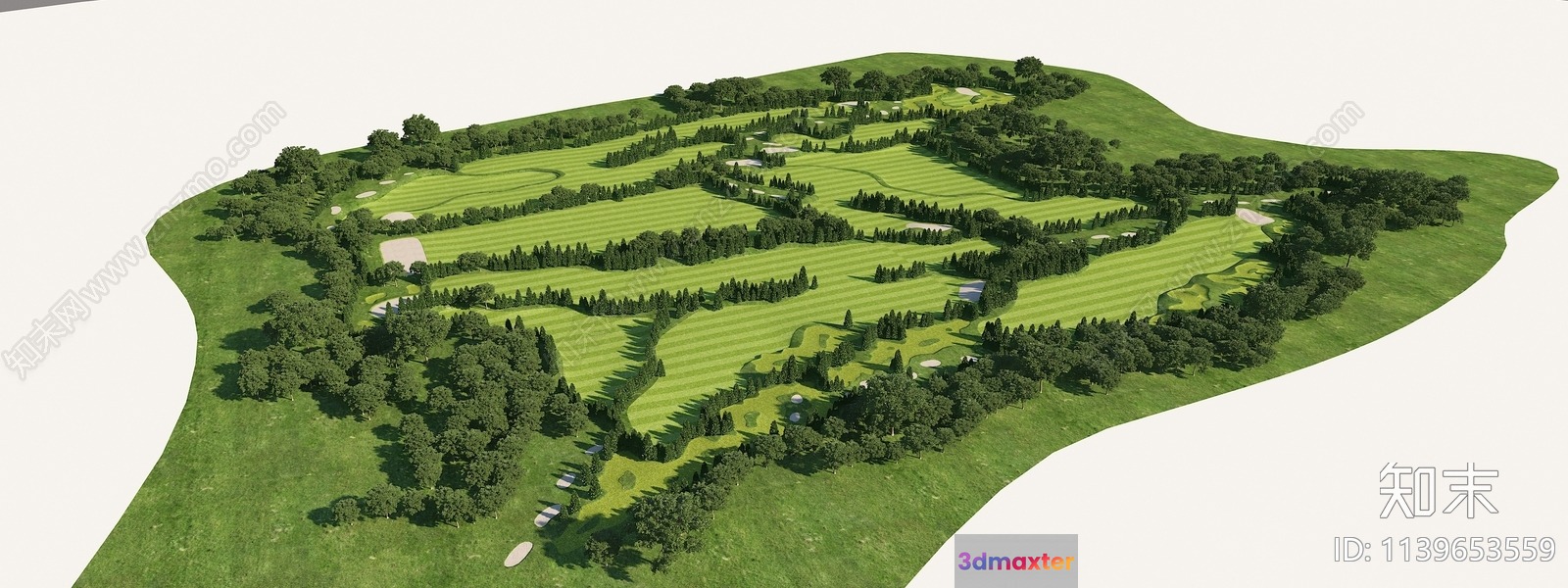 A Golf Course 3D Model - 4321 - VRAY Render