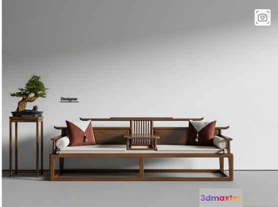 Wooden Daybed 3D Model - 17324 - VRAY Render
