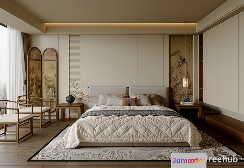 Cozy Bedroom 3D Model - 19254 - VRAY Render