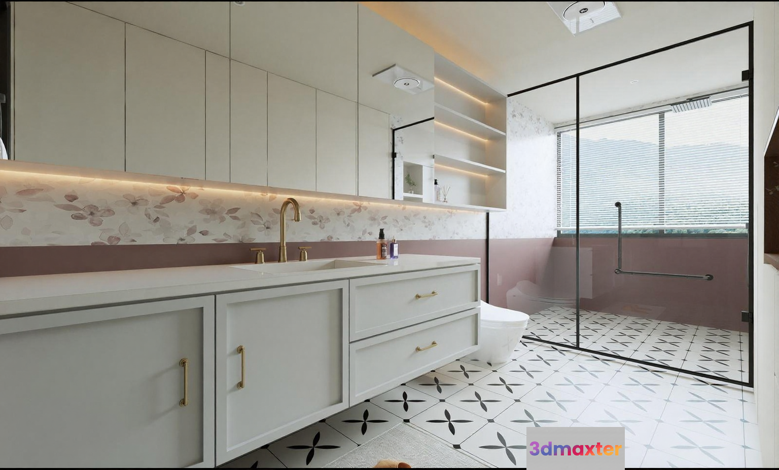 Modern Bathroom Design 3D Model - 2396 - VRAY Render