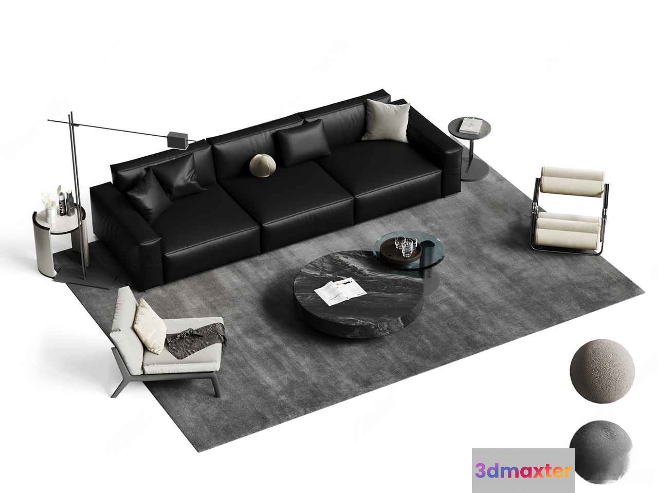 Modern Living Room 3D Model - 8727 - CORONA Render