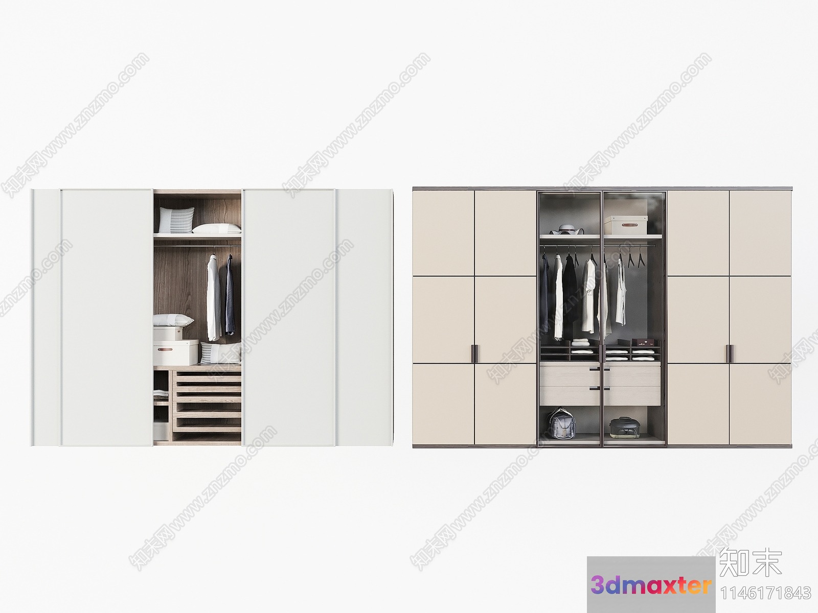 Modern Wardrobe Design 3D Model - 565 - VRAY Render