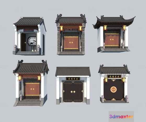 Traditional Asian Buildings 3D Model - 6389 - VRAY Render