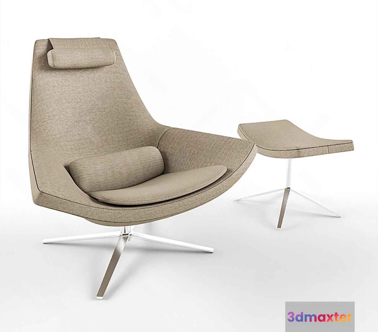 Modern Light Brown Chair 3D Model - 14634 - VRAY Render