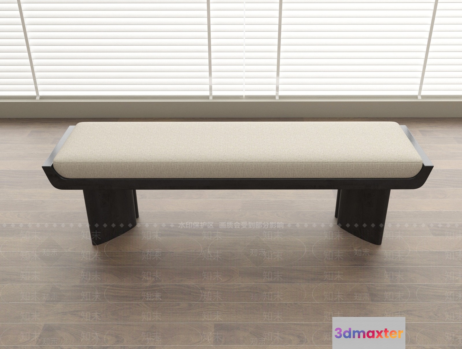 A Modern Bench 3D Model - 8392 - VRAY Render