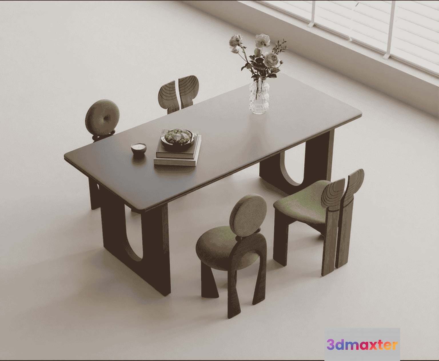 Modern Dining Table 3D Model - 13854 - CORONA Render