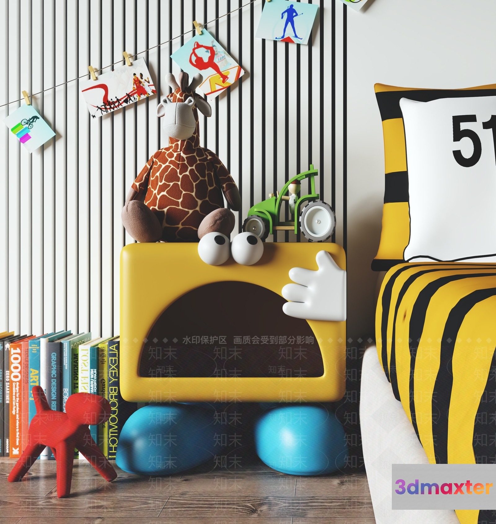 Modern Children'S Bedroom 3D Model - 16380 - VRAY Render