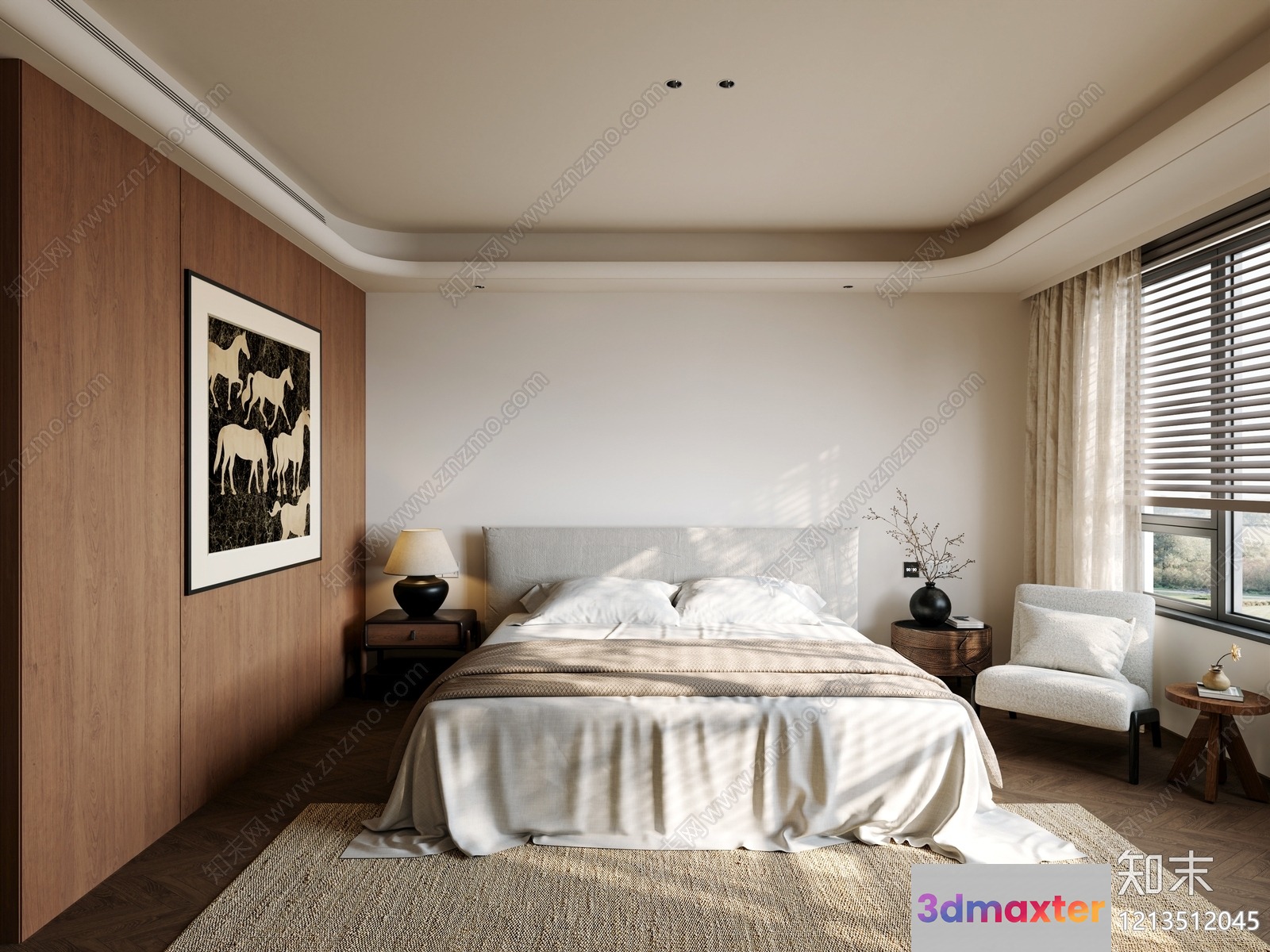 Cozy Bedroom 3D Model - 5236 - VRAY Render