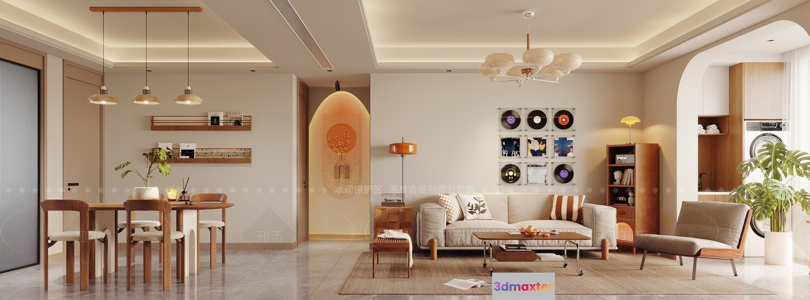 Modern Living Room 3D Model - 5554 - CORONA Render