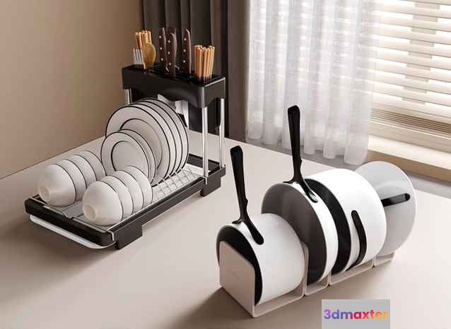 Kitchen Drying Rack 3D Model - 22348 - VRAY Render