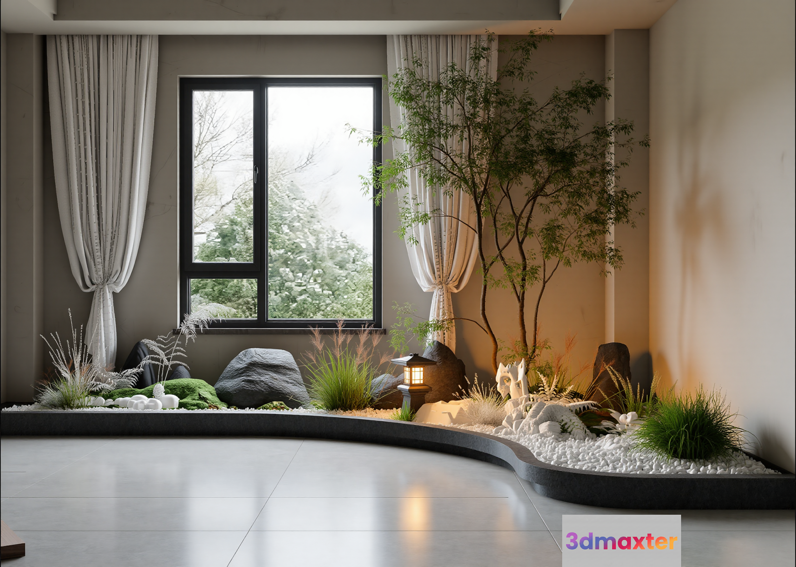 Modern Indoor Garden 3D Model - 9561 - VRAY Render