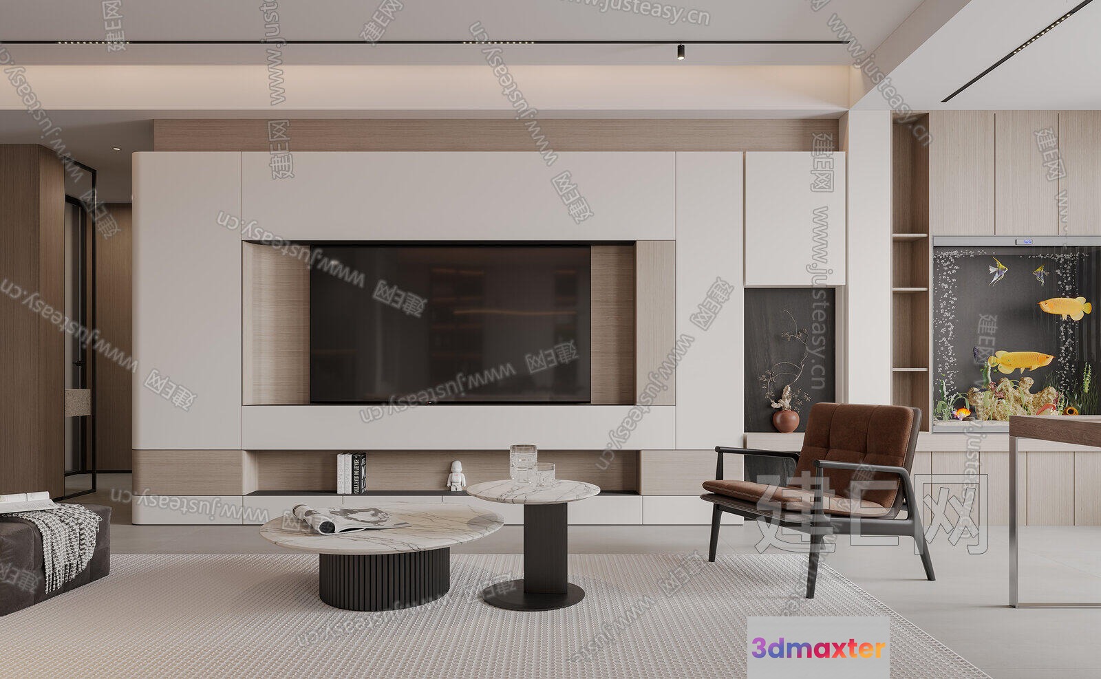Modern Living Room 3D Model - 14037 - VRAY Render