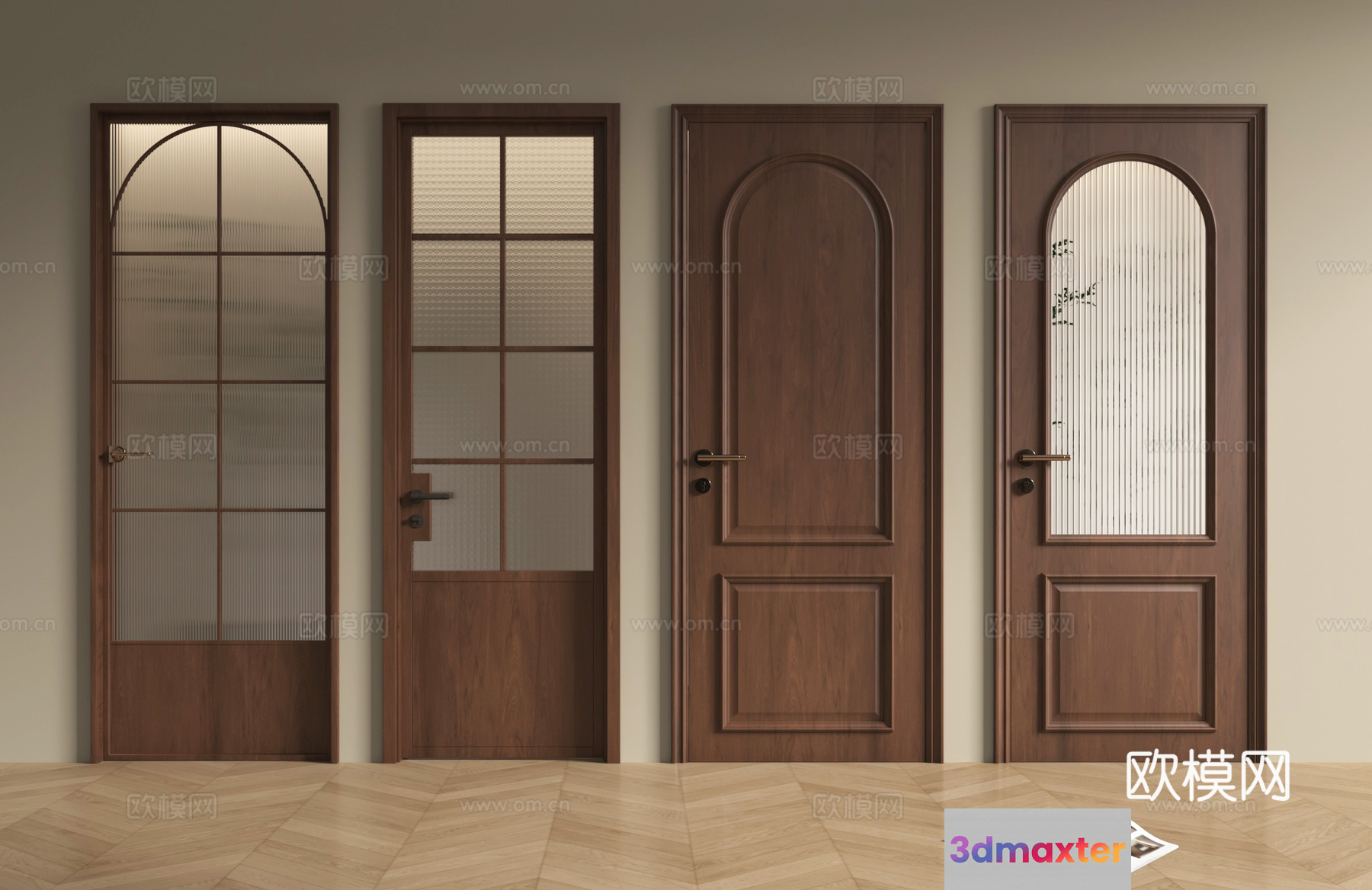 Classic Wooden Doors 3D Model - 8318 - VRAY Render