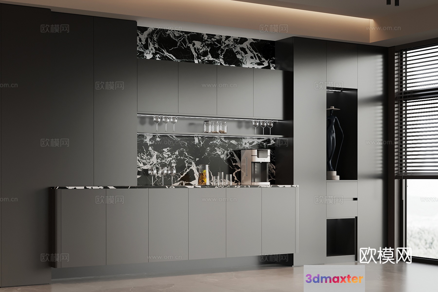 Modern Kitchen Design 3D Model - 23751 - VRAY Render