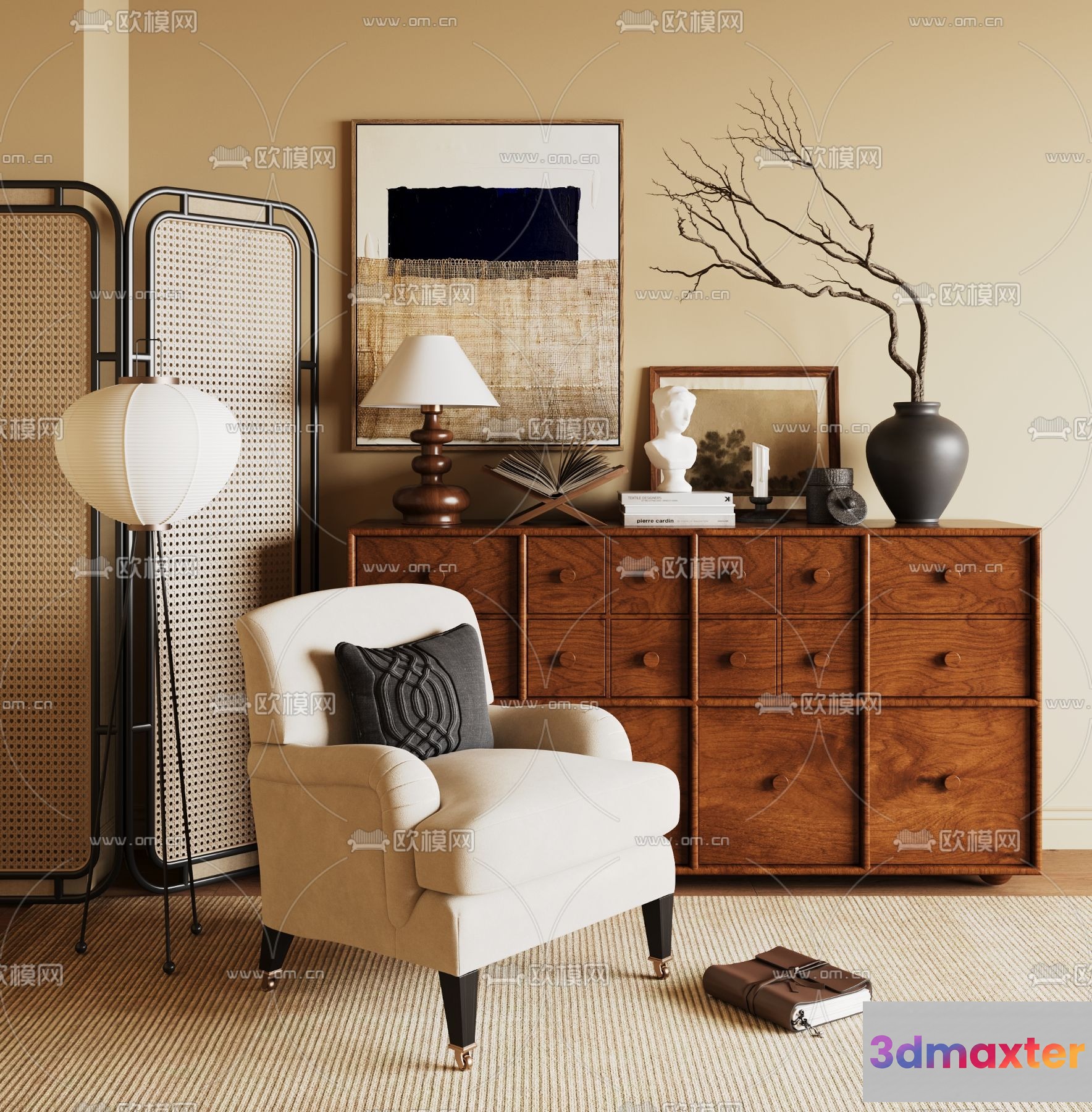 Cozy Living Room 3D Model - 7785 - VRAY Render