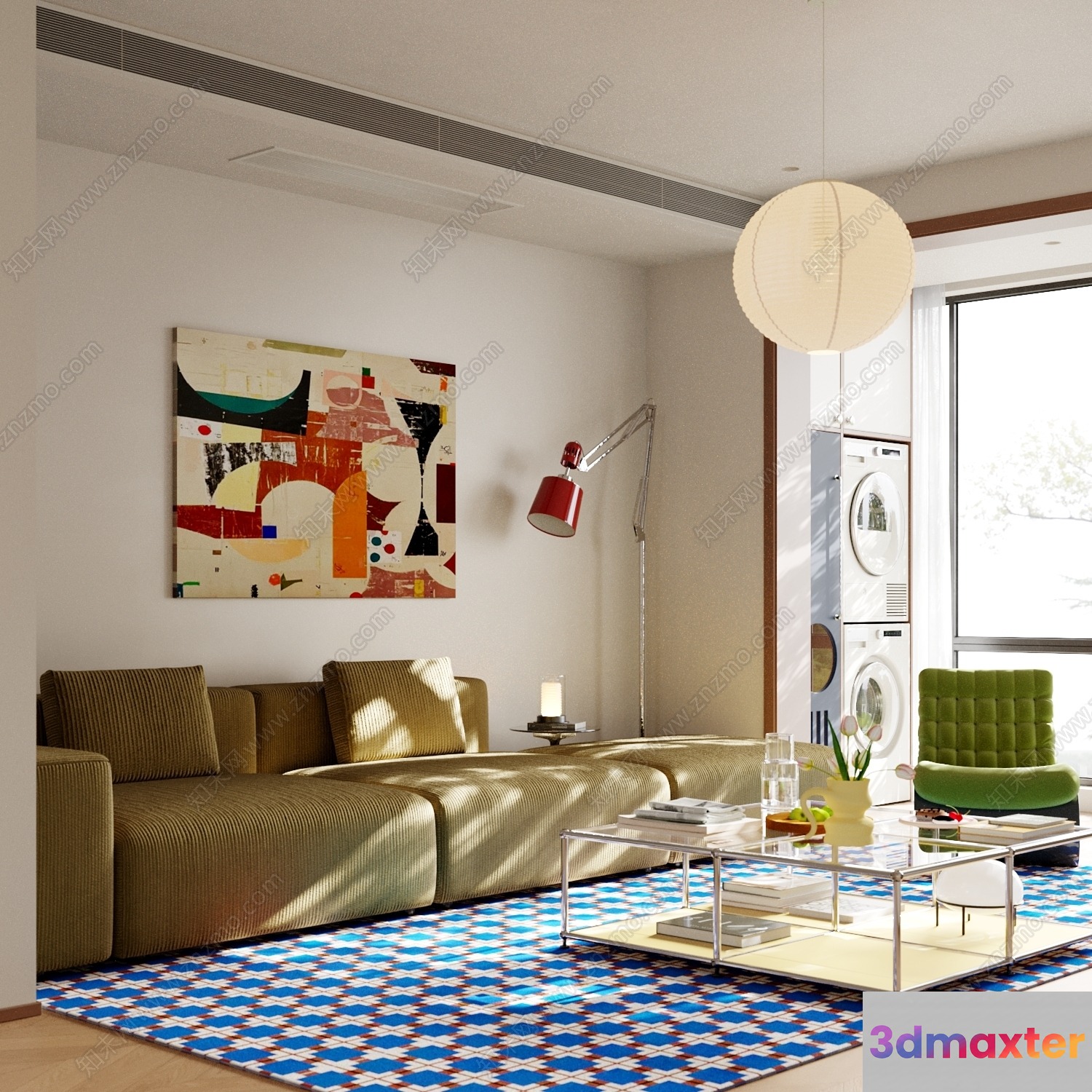 Modern Living Room 3D Model - 15526 - VRAY Render