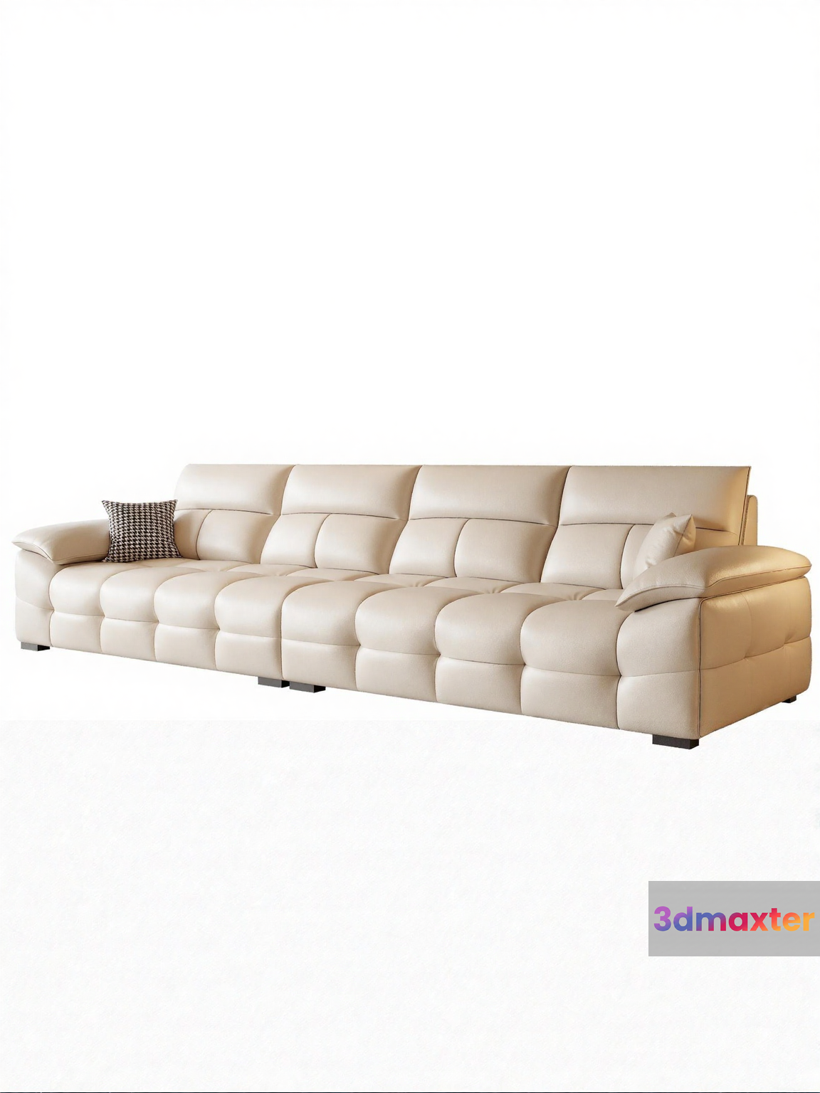 White Leather Couch 3D Model - 7008 - VRAY Render
