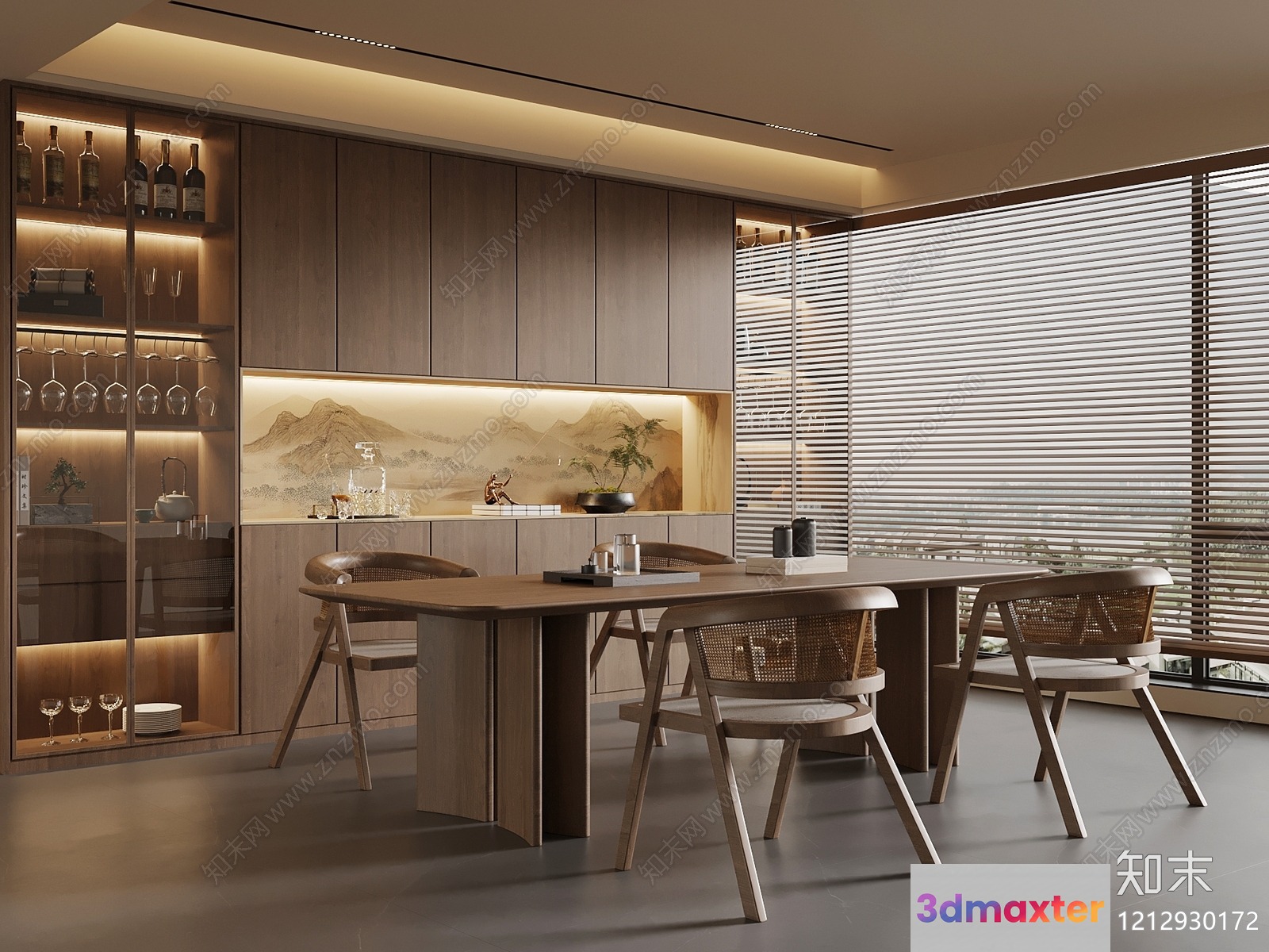 Modern Dining Room 3D Model - 7696 - VRAY Render