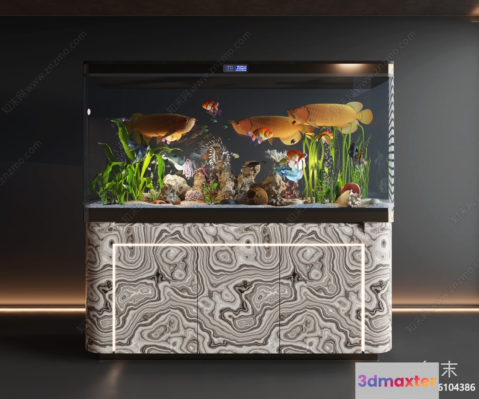 A Large Aquarium With A Fish Tank 3D Model - 11962 - VRAY Render