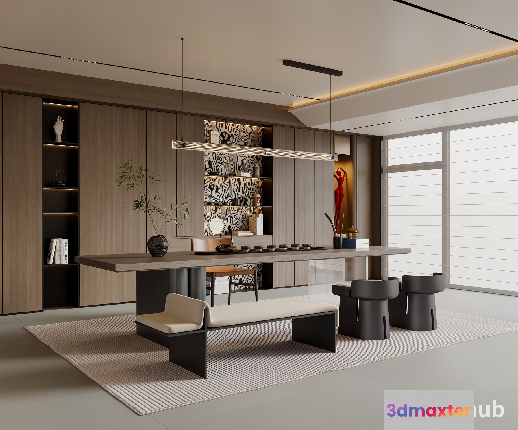 Cozy Modern Dining Room 3D Model - 19590 - VRAY Render