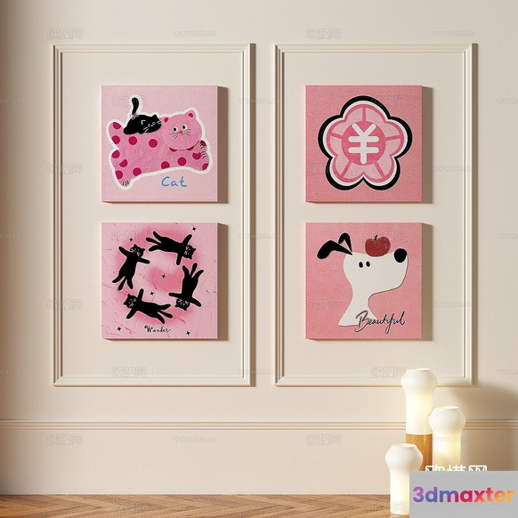 Cozy Cat Decor 3D Model - 7758 - VRAY Render