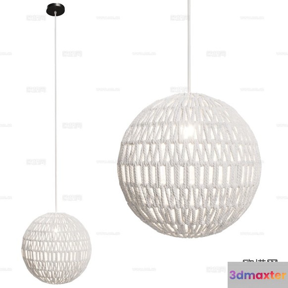 A White Woven Light Fixture 3D Model - 6952 - CORONA Render