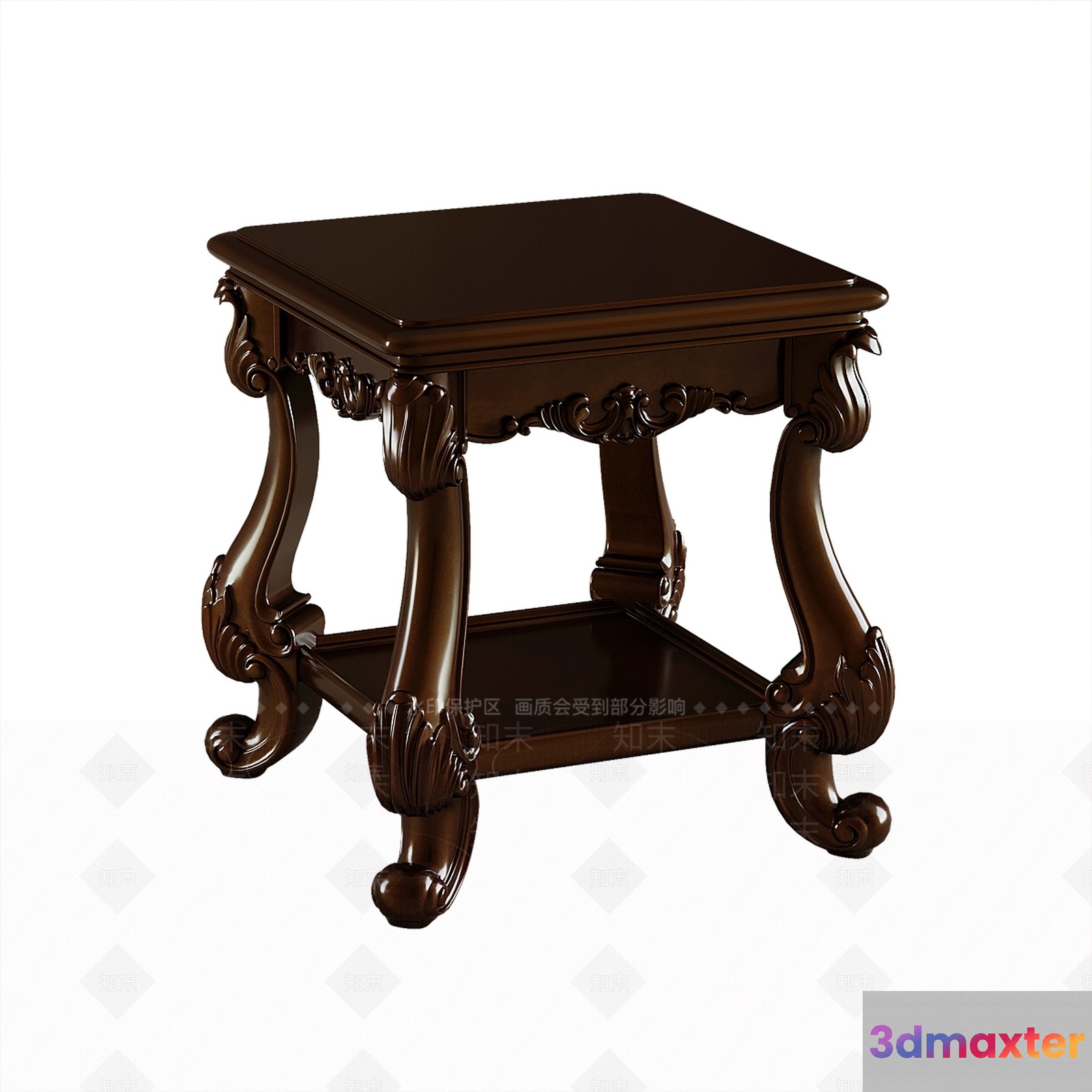 A Dark Brown Table 3D Model - 7549 - VRAY Render