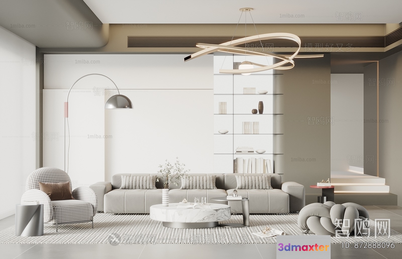 Modern Living Room 3D Model - 15427 - VRAY Render
