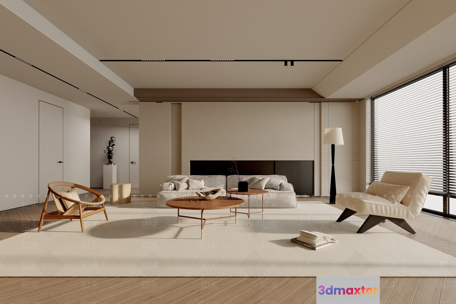 Modern Living Room 3D Model - 19811 - VRAY Render