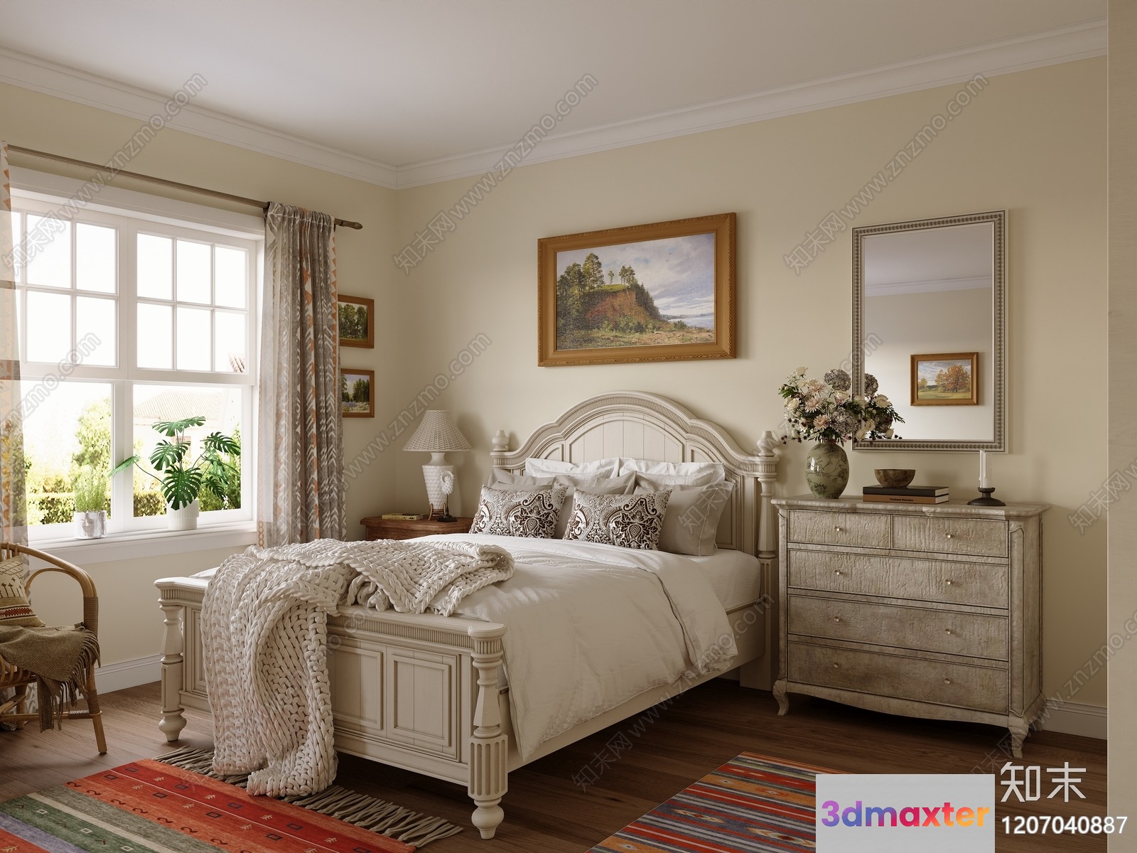 Cozy Bedroom 3D Model - 22302 - CORONA Render