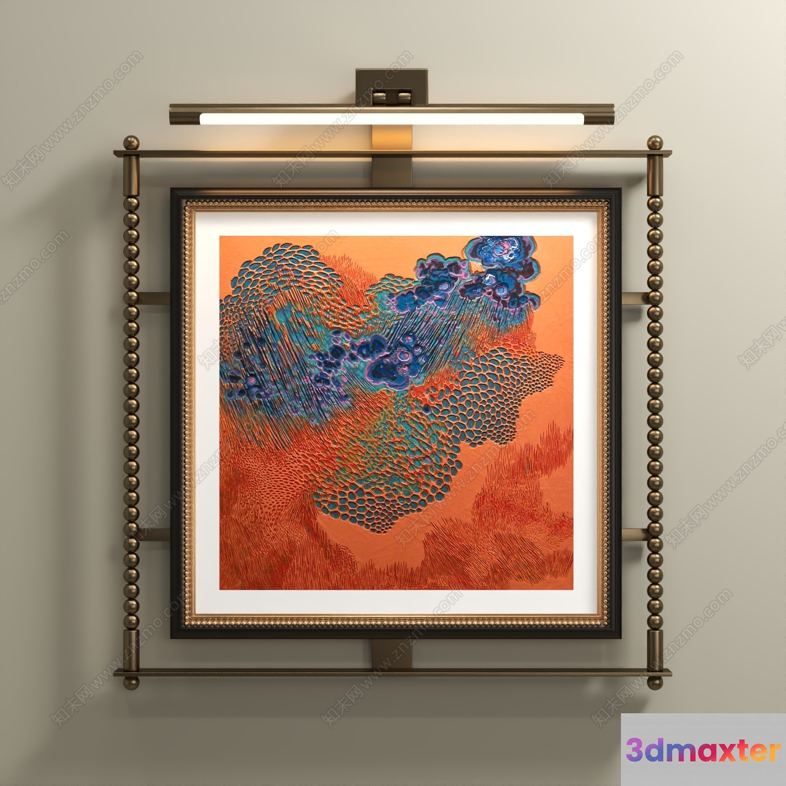 A Framed Picture Of A Coral Reef 3D Model - 14150 - VRAY Render