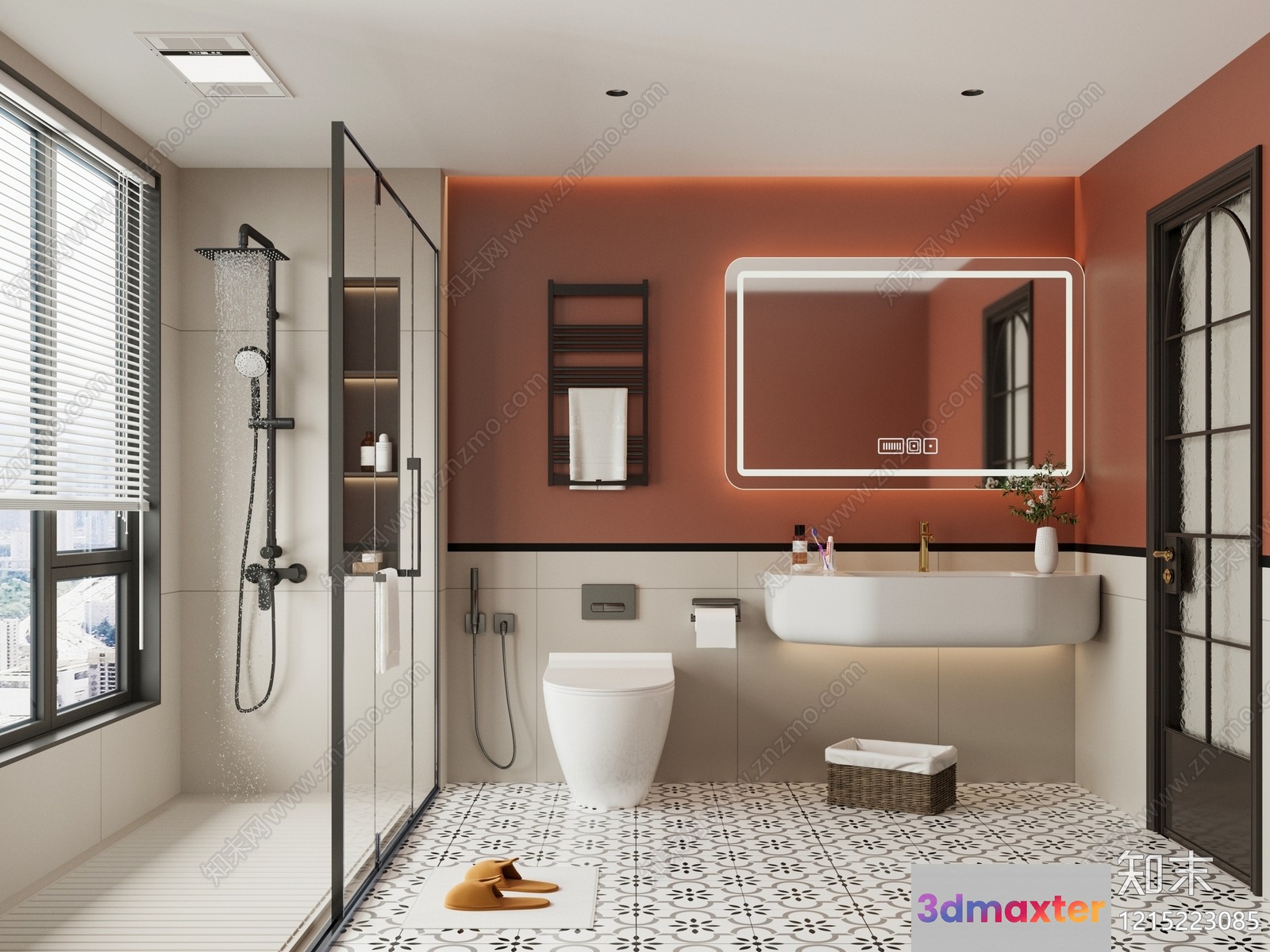 A Modern Bathroom 3D Model - 13883 - VRAY Render