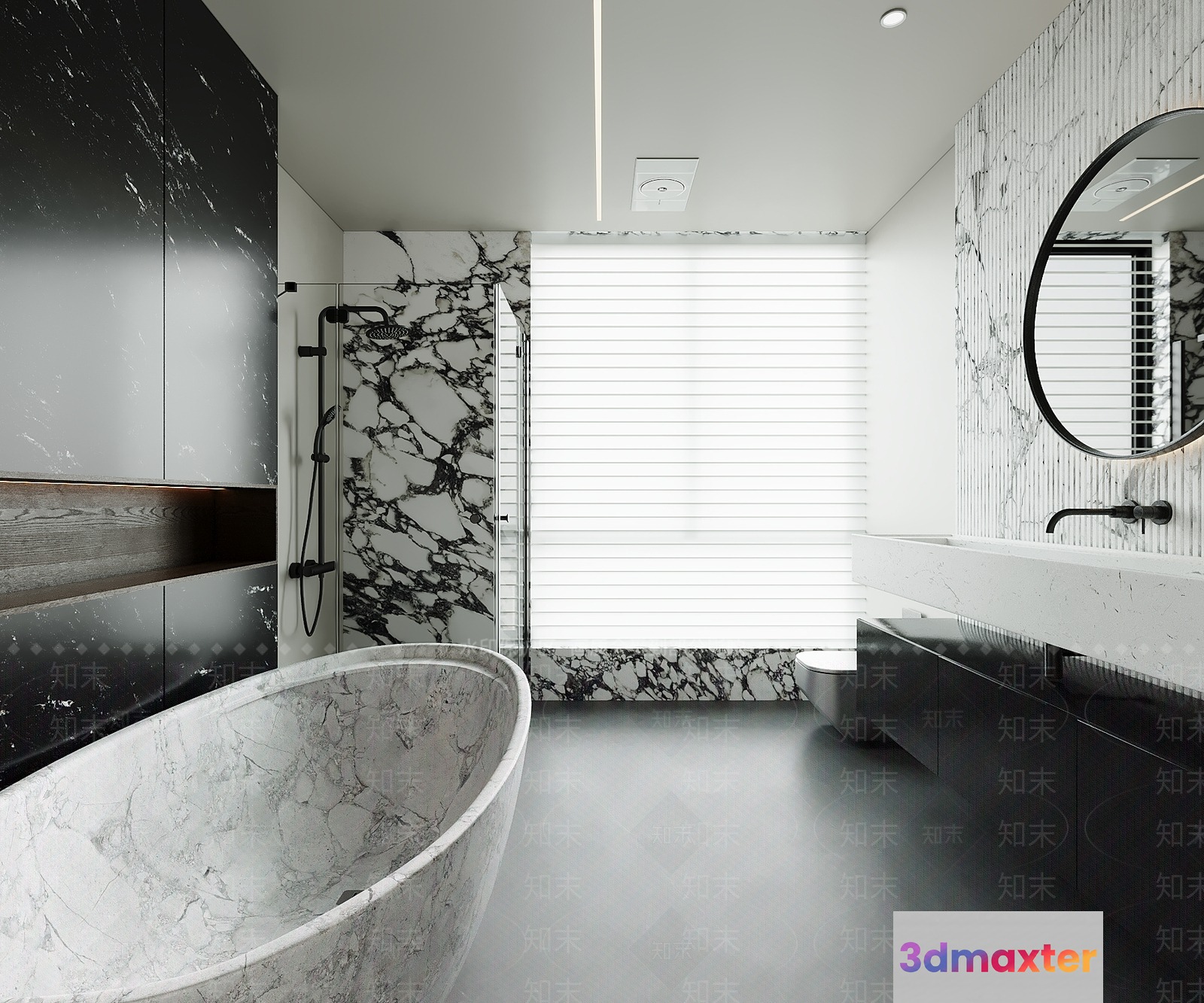 A Modern Bathroom 3D Model - 9210 - VRAY Render