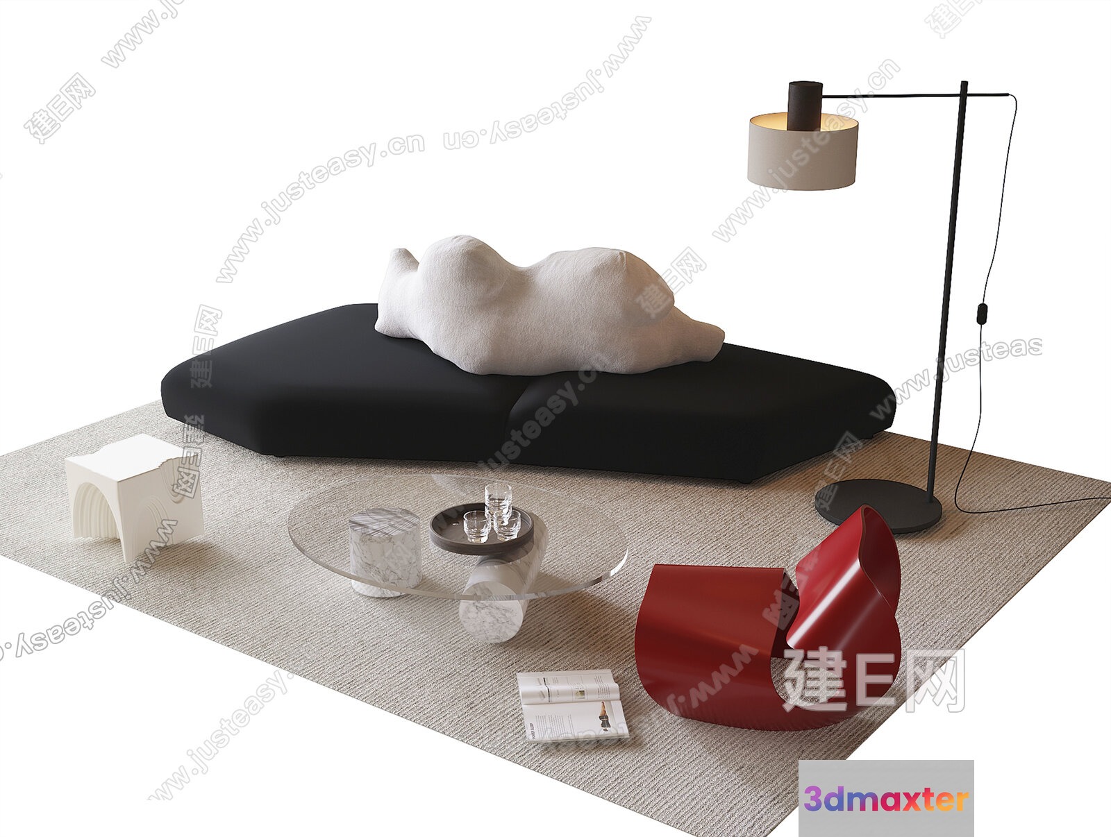 Modern Living Room 3D Model - 15725 - VRAY Render