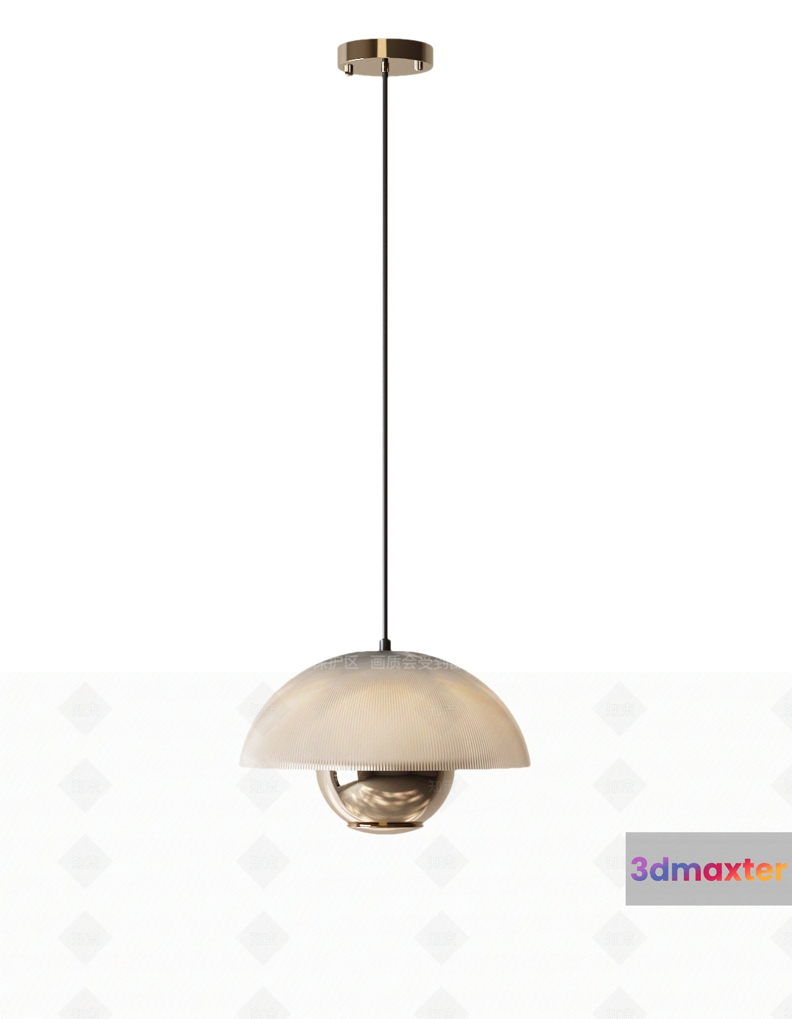 Gold Light Fixture 3D Model - 10757 - VRAY Render