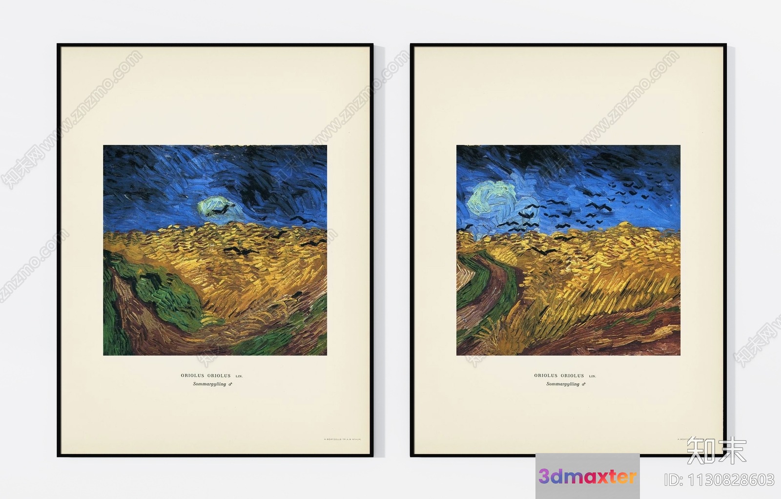 Two Framed Prints Of A Wheat Field 3D Model - 12719 - VRAY Render